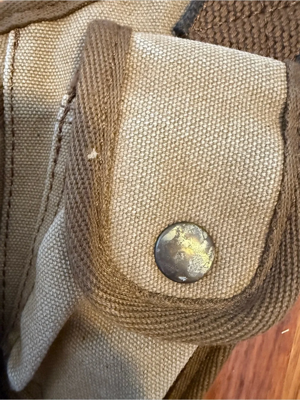 Casual Brown Canvas & Leather Messenger Bag for Men
